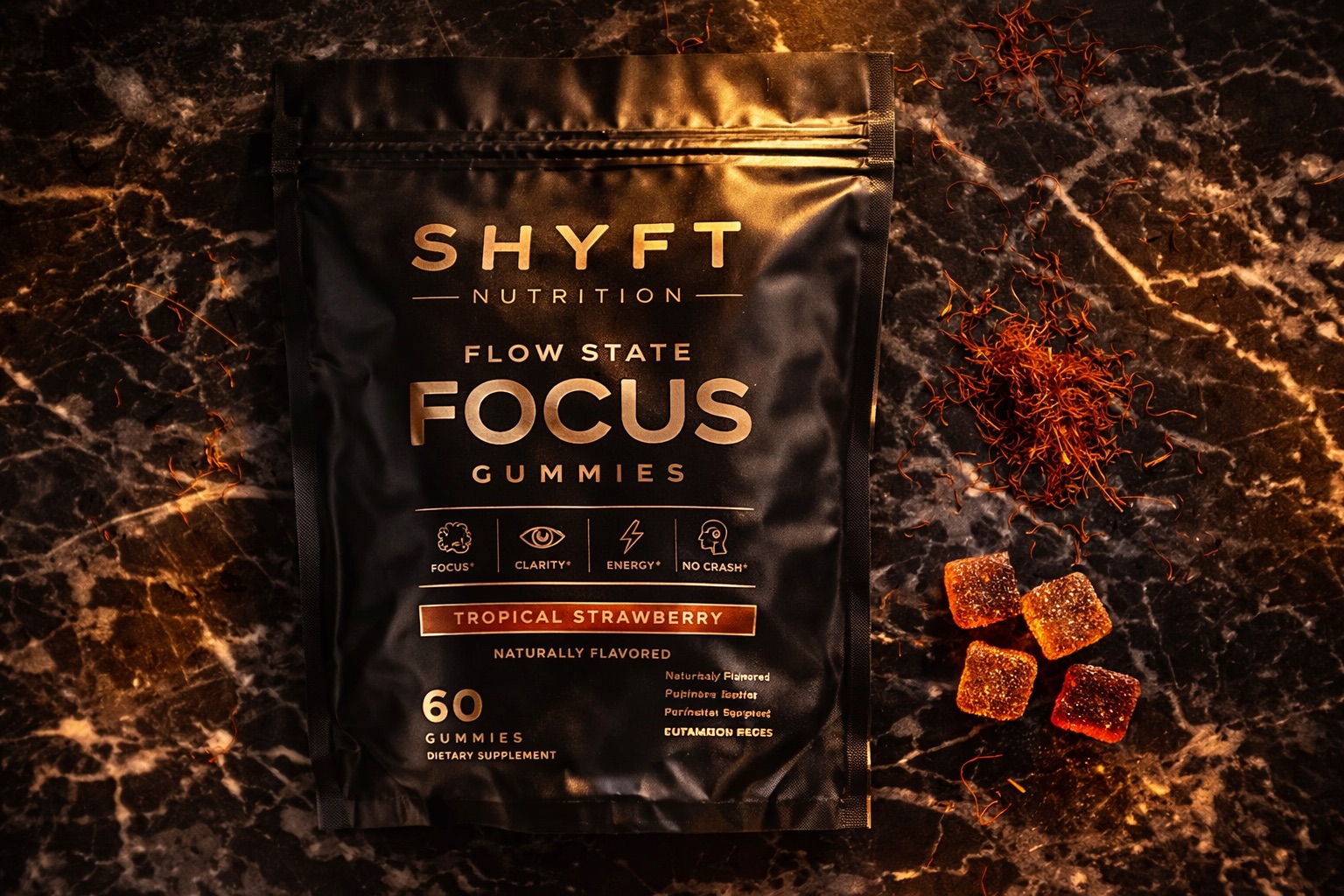 Saffron ingredient flat lay